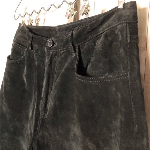 Brandon Thomas Black High Rise Suede Pants Size 8 - Picture 7 of 8
